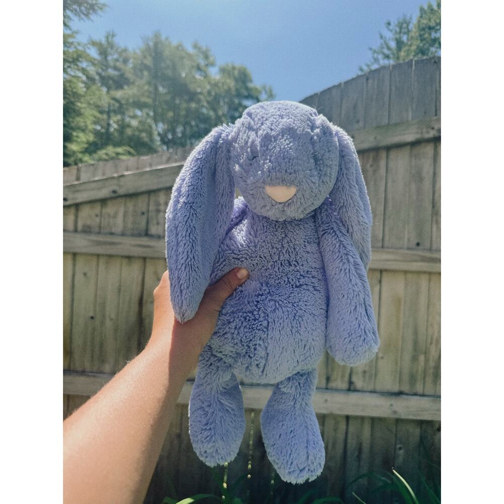 Jellycat Large Bashful Bluebell Bunny 14” Retired Purple Blue Plush Rabbit